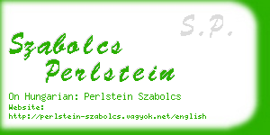 szabolcs perlstein business card